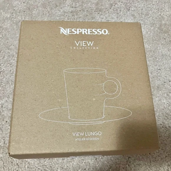 Nespresso Set of 2 View Collection Lungo Glass Cups & Saucers - NIB - Picture 3 of 5